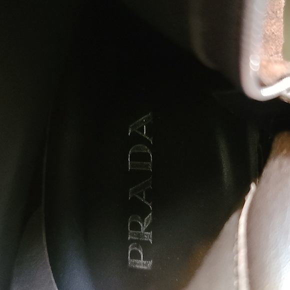 Prada Vintage Distressed Below The Knee Leather Suede Boots Brown Size 10 - Picture 6 of 12